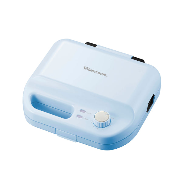 Vitantonio 多功能窩夫機（220V / 英規三腳）連 2 款烤盤 - 粉藍色